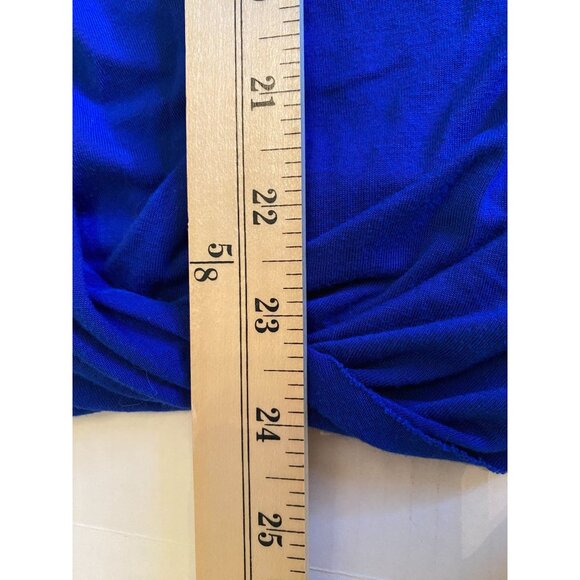 Cupio Womens Long Sleeve Draped Twist Knot Front Top Size M Royal Blue Romantic - Picture 6 of 8